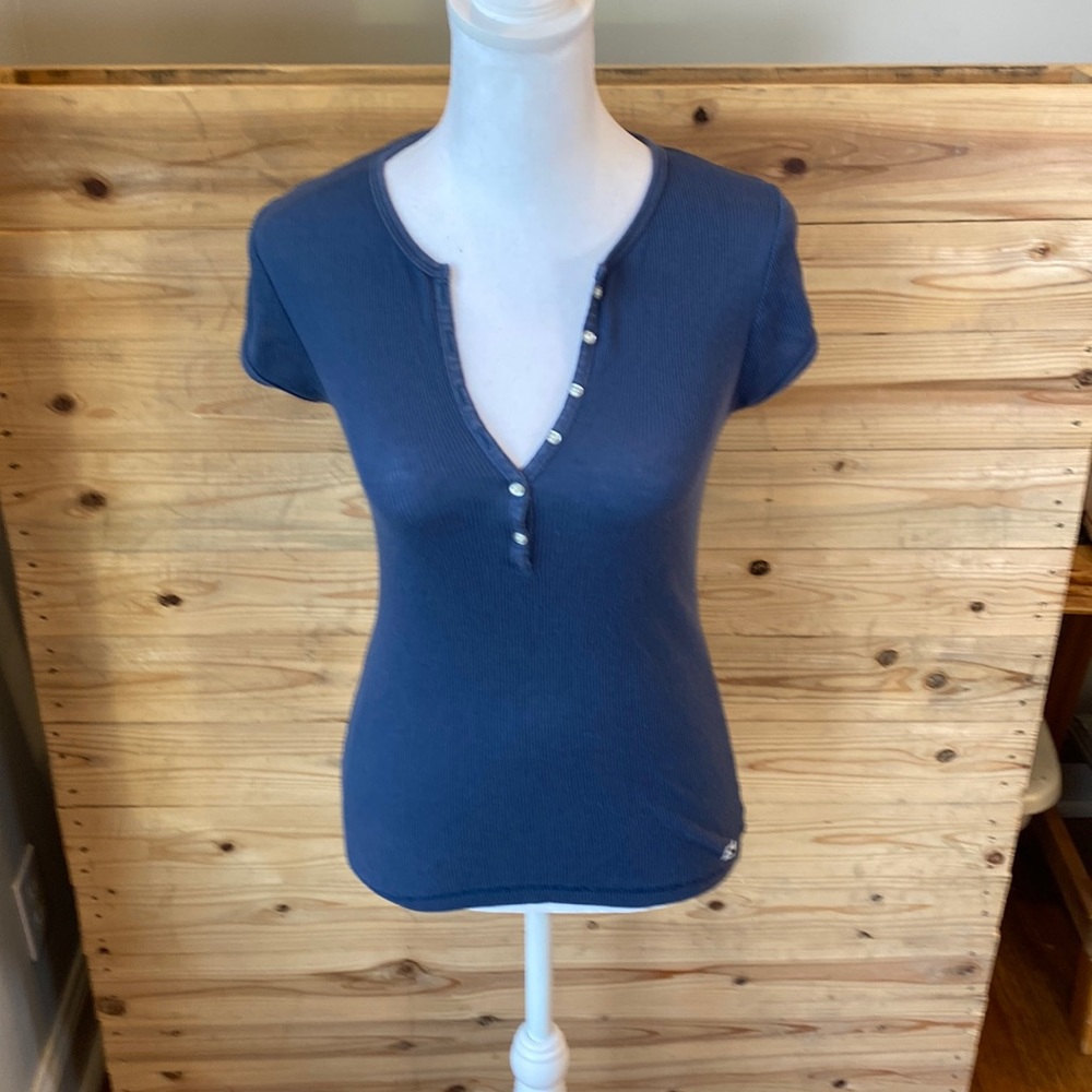 True Vintage 90’s Abercrombie & Fitch! Sheer design, button v neck. Super sexy!